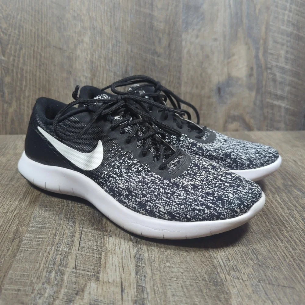 Nike Women's Size 7 Flex Contact Oreo 908995-002 Black Running Shoes Sneakers